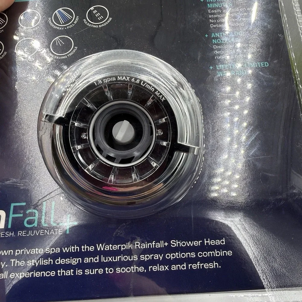 Waterpik Chrome 7 Mode RainFall+ Rain Shower Head. Shower Head